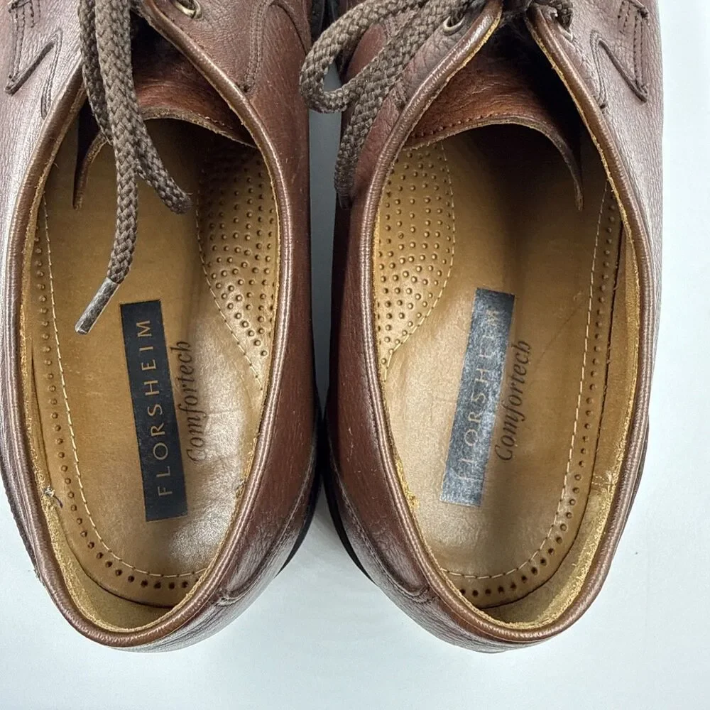 Florsheim Plain Toe Oxford Shoes Ortholite Comfortech Brown Leather Men's 11.5